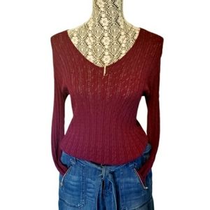 Ann Taylor V-neck, Long-sleeve Sweater Size Small